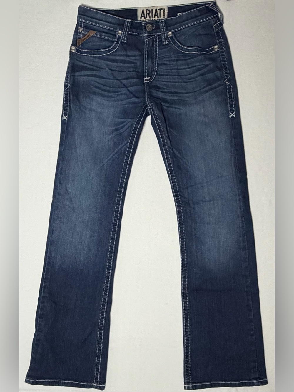 Ariat Denim M7 Rocker Bootcut Jeans Men's 31x34 Dark Wash Very Nice Fast Ship